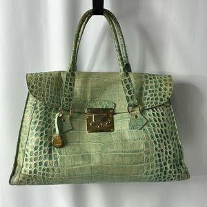 DOONEY AND BOURKE BEAUTIFUL LARGE CROCODILE BRIEFCASE HANDBAG FTL-03-453